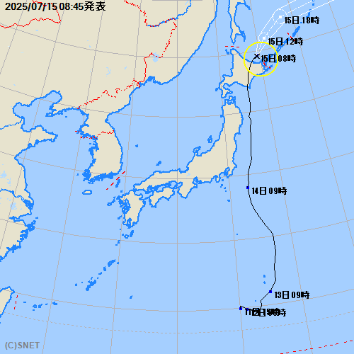 台風経路図：拡大図へ