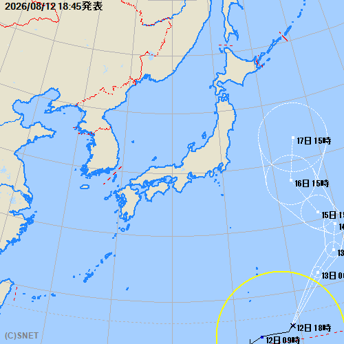 台風経路図:拡大図へ