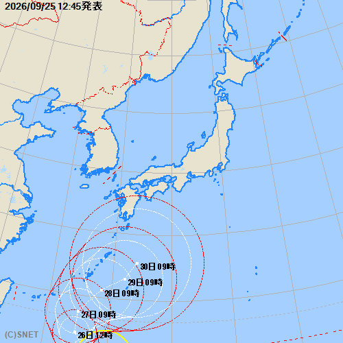 台風経路図:拡大図へ