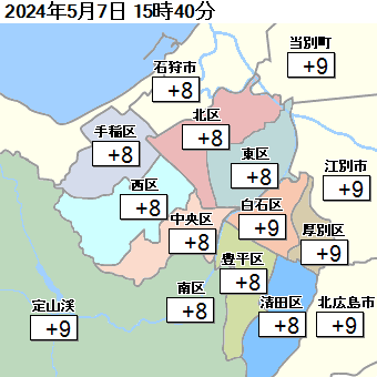 札幌圏の気温分布