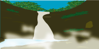 カムイワッカ湯の滝と尾白鷲